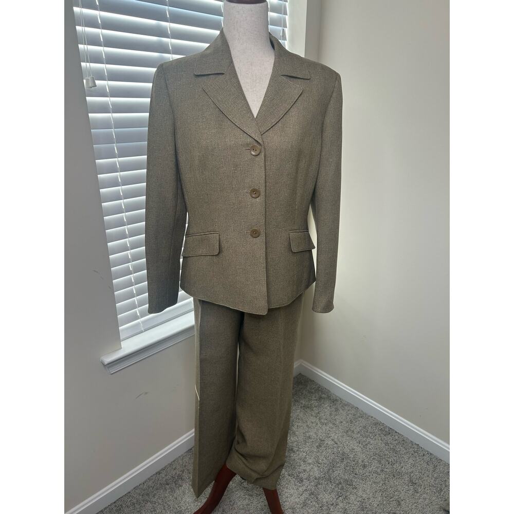 Le Suit Taupe Women's Blazer & Pants Suit